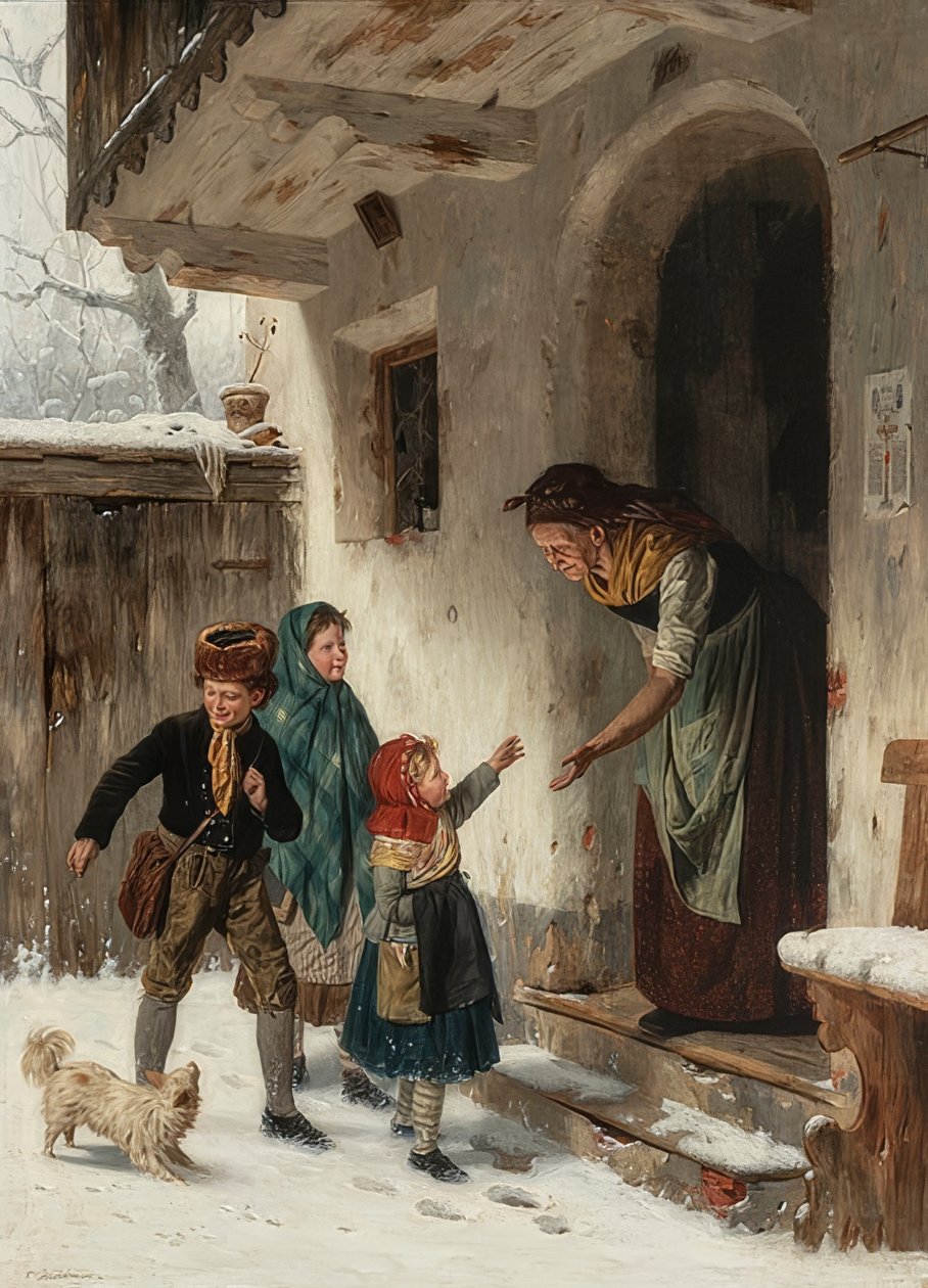 Zimowa wizyta u babci autorstwa Carl Kronberger