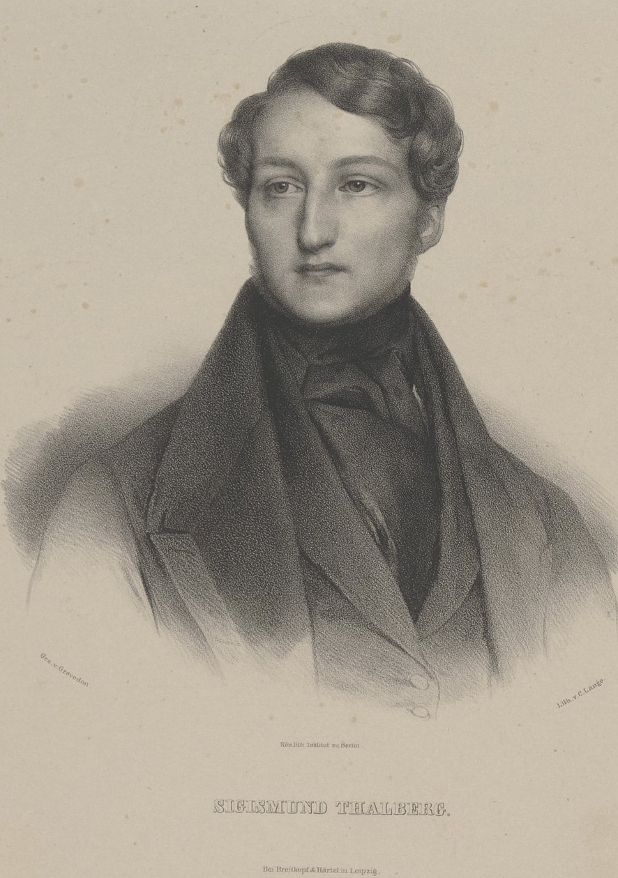 Portret pianisty i kompozytora Zygmunta Thalberga 1812-1871 , ok. 1930 r. 1850. autorstwa Carl Lange