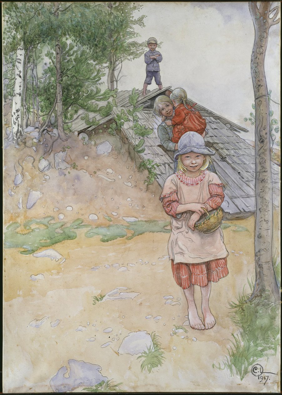 Przy piwnicy autorstwa Carl Larsson