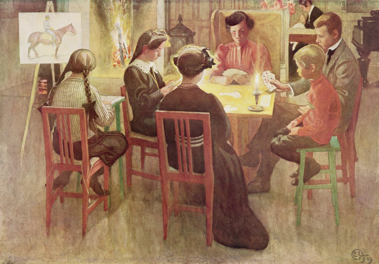 Święta Bożego Narodzenia, opublikowane w "Lasst Licht Hinin" (Niech więcej światła), 1909 autorstwa Carl Larsson