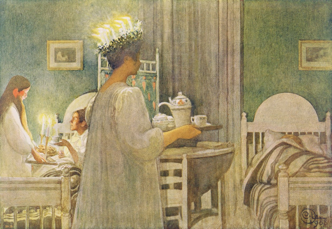 Świąteczny poranek, wyd. w „Last Licht Hinten” („Wpuśćmy więcej światła”), 1908 autorstwa Carl Larsson
