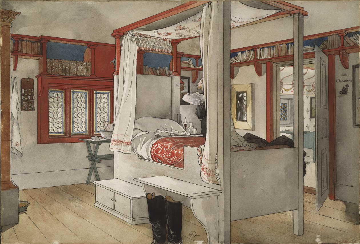 Pokój tatusiów, z cyklu Dom, ok.1895 (wc na papierze) autorstwa Carl Larsson