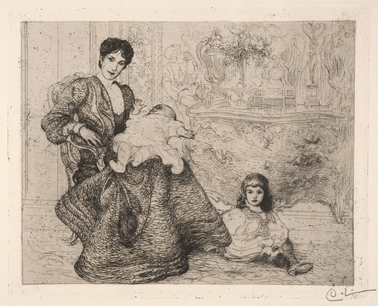 Dora Lamm i jej synowie autorstwa Carl Larsson