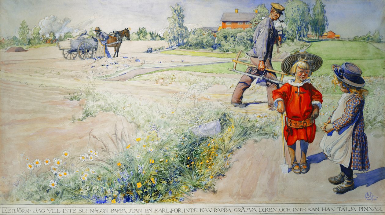 Esbjorn i wieśniaczka; Esbjorn i Bondflickan, 1904 autorstwa Carl Larsson