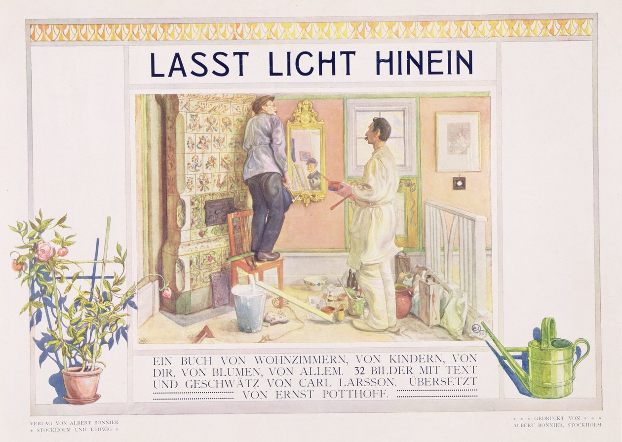 Frontyspis do „Last Licht Hinten” („Wpuśćmy więcej światła”), 1909 autorstwa Carl Larsson