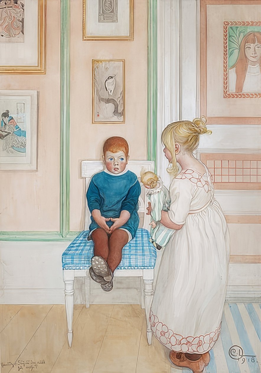 Boisz się mnie? 1918 autorstwa Carl Larsson