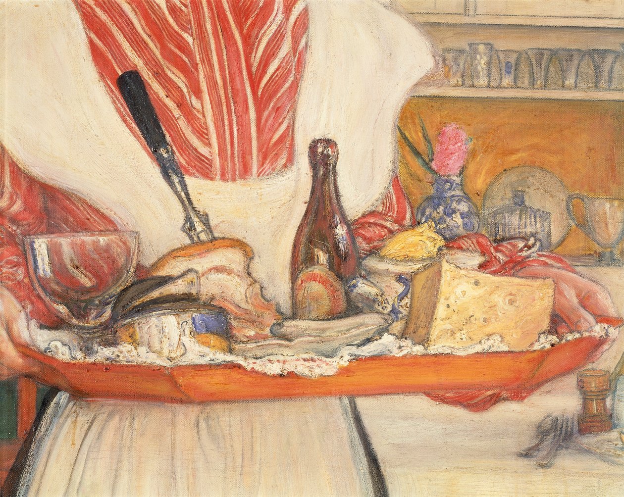 Pokojówka, taca śniadaniowa, detal autorstwa Carl Larsson