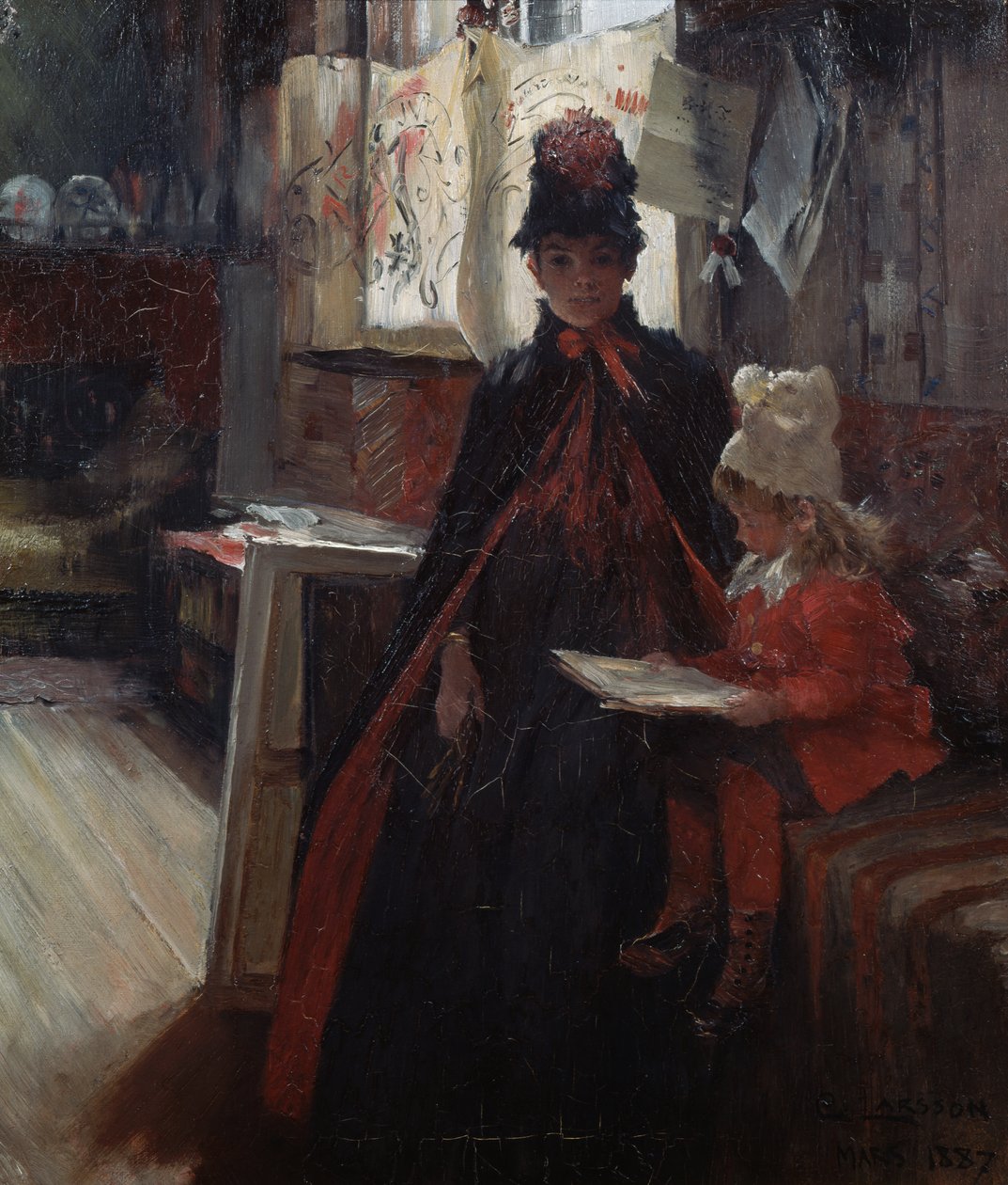 W Valand, wnętrze z Karine i Suzanne autorstwa Carl Larsson