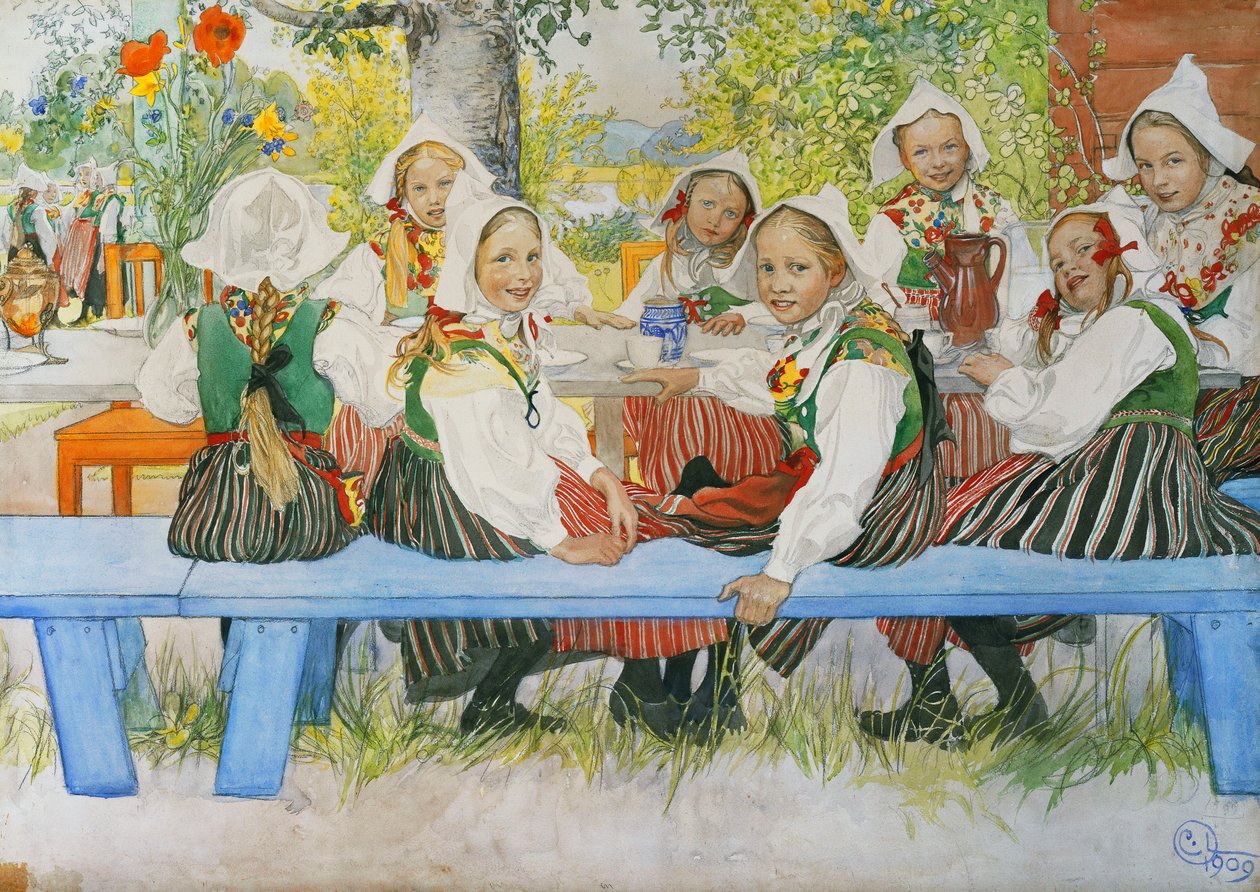 Urodziny Kersti, 1909 autorstwa Carl Larsson