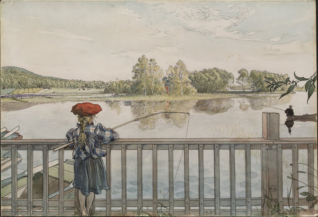 Lisbeth Angling. Z cyklu „A Home” (26 akwareli) autorstwa Carl Larsson