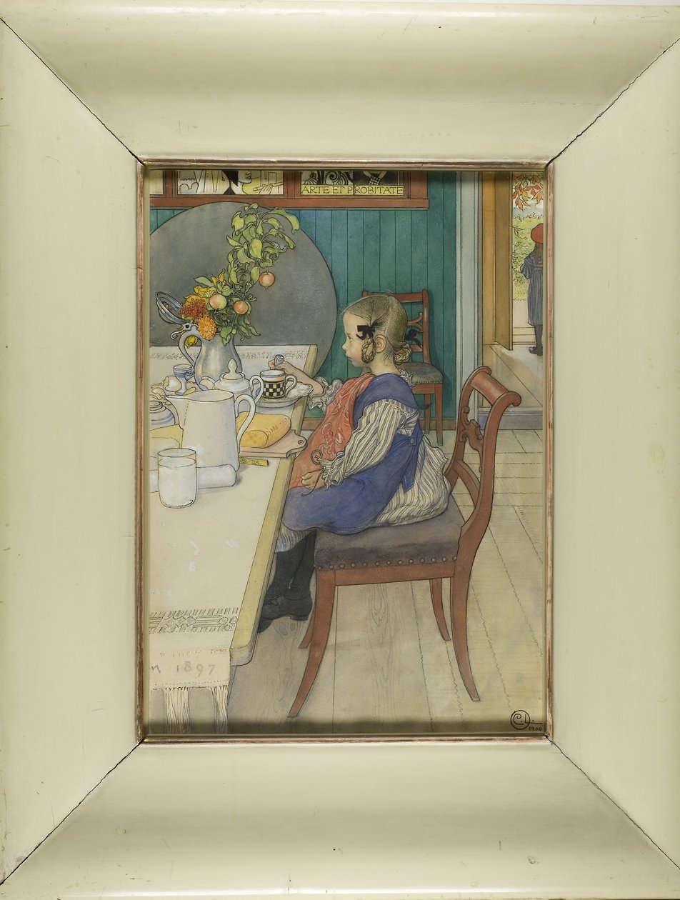 Smutne śniadanie Little Lie-A-Bed autorstwa Carl Larsson