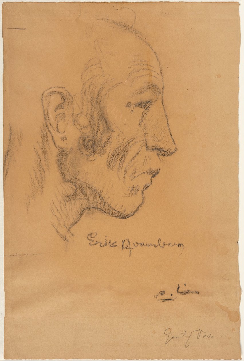 Profil eines Mannes nach rechts autorstwa Carl Larsson