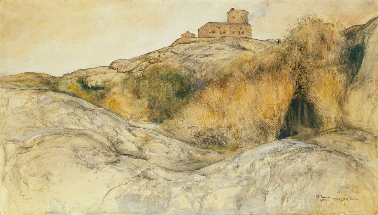 Zamek Marstrand; Post Marstrandsa, 1893 r autorstwa Carl Larsson