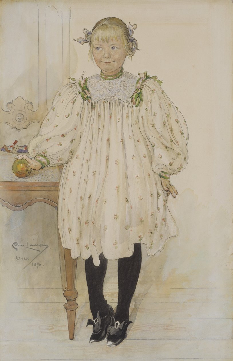 Martha Winslow jako dziewczyna, 1896 (wc na papierze) autorstwa Carl Larsson