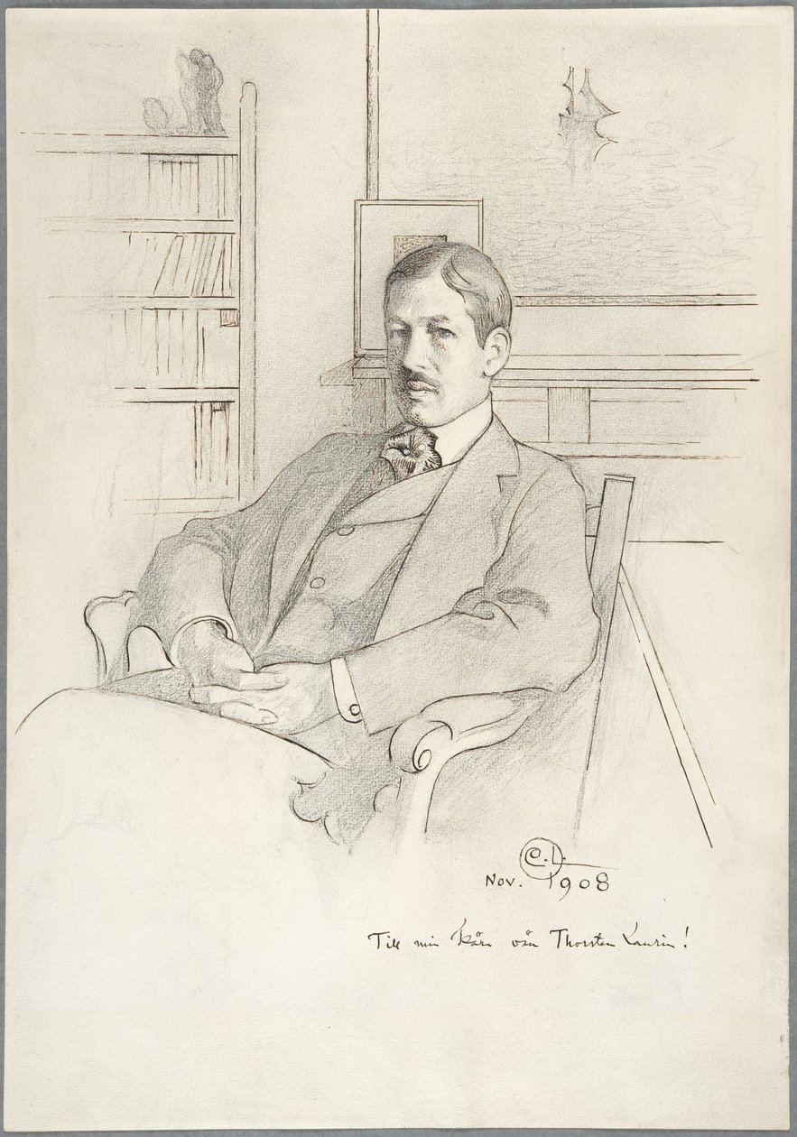 Portret Thorstena Laurina autorstwa Carl Larsson