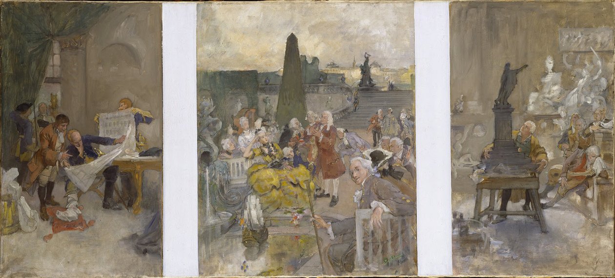 Zmieniony projekt dekoracji ścian w dolnej sali Muzeum Narodowego autorstwa Carl Larsson