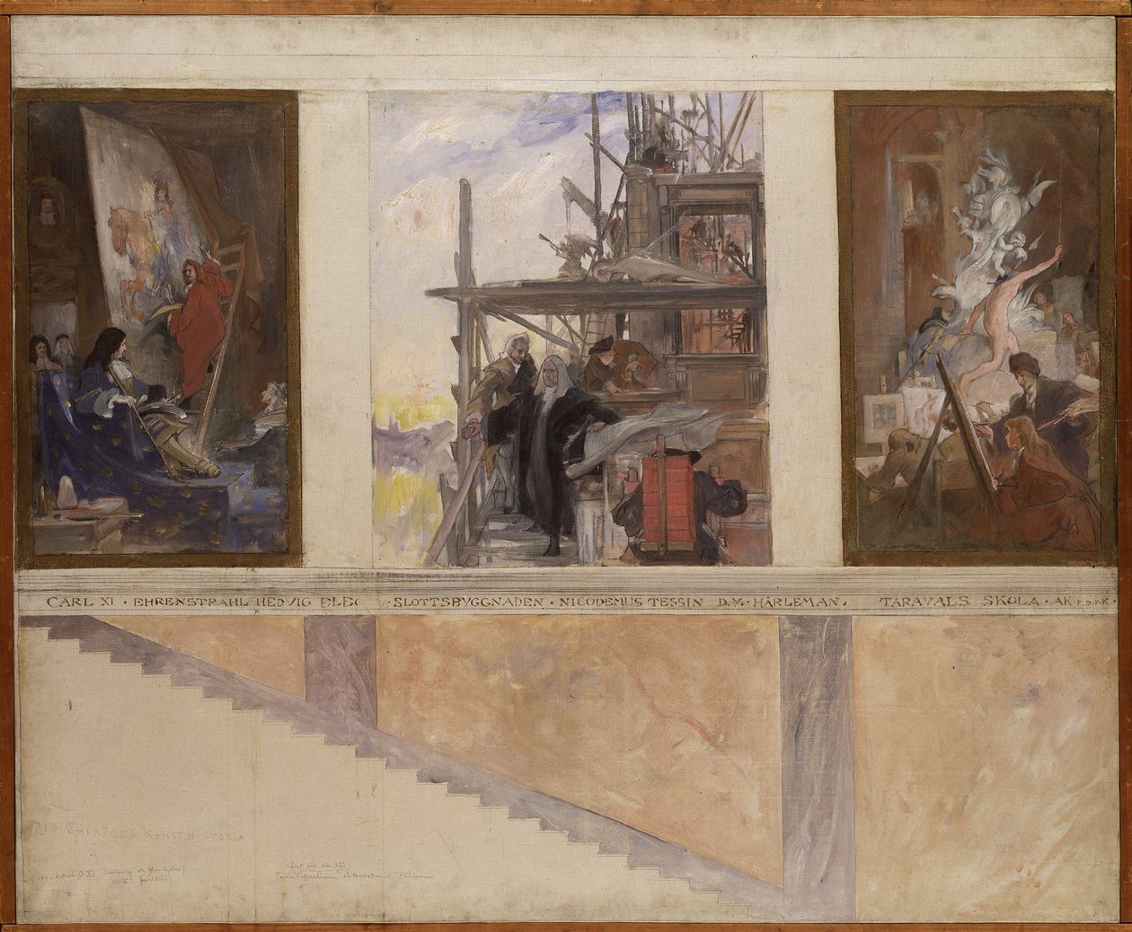 Drugi projekt dekoracji ścian w dolnej sali Nationalmuseum autorstwa Carl Larsson