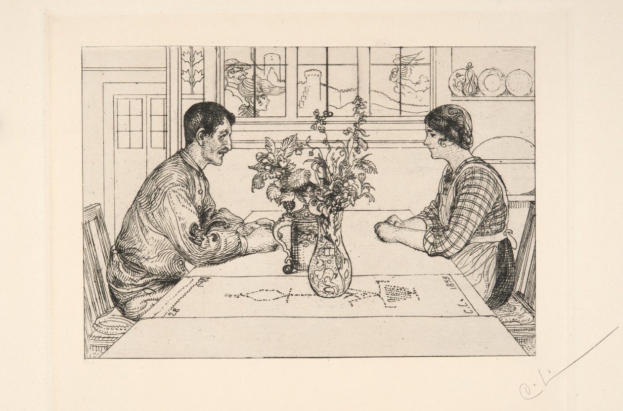 Autoportret jako rytownik autorstwa Carl Larsson