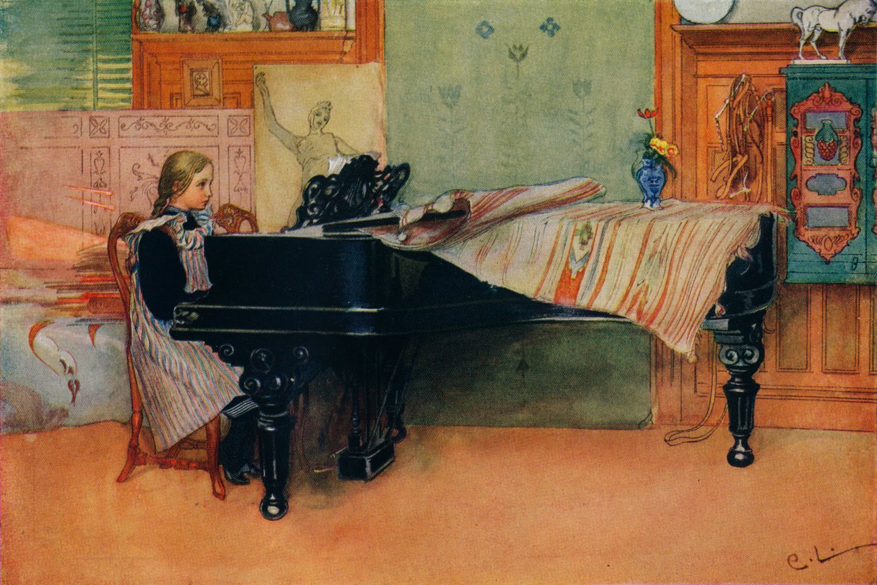 Suzanne przy fortepianie, ok. 1900 autorstwa Carl Larsson