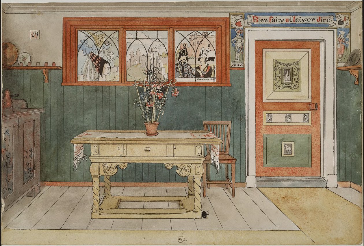 Jadalnia. Z "Domu" (26 akwarel) autorstwa Carl Larsson