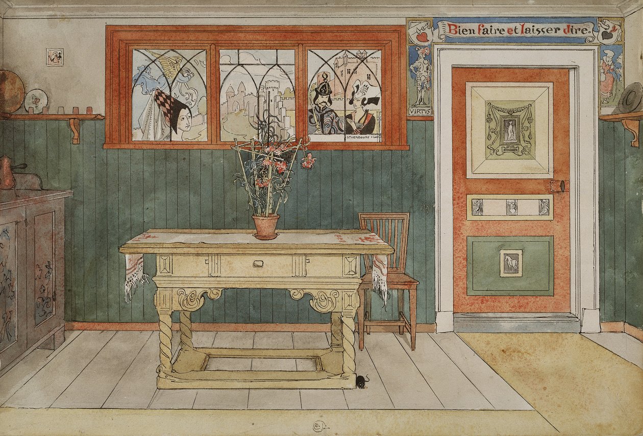 Jadalnia, z cyklu Dom, ok.1895 (wc na papierze) autorstwa Carl Larsson