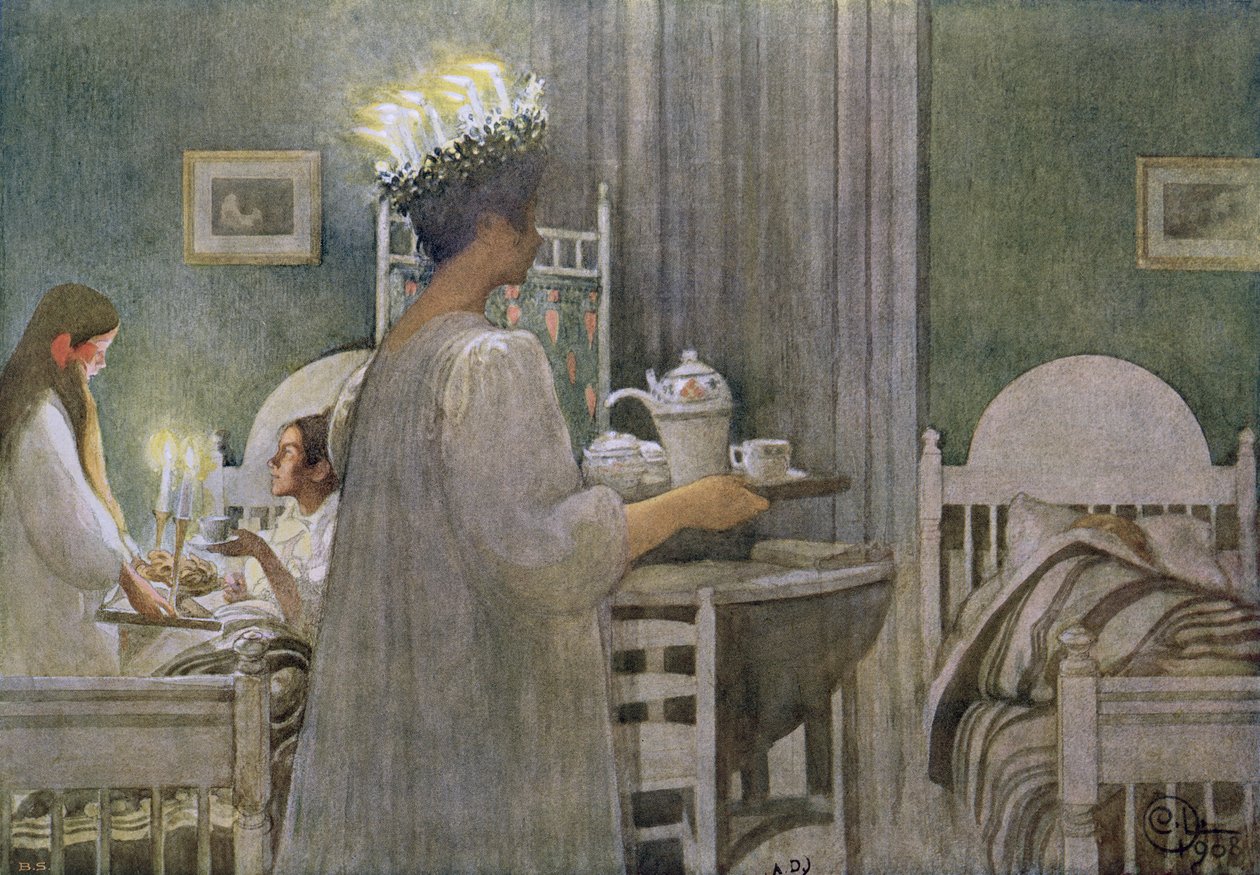 Święto Św. Łucji 13 grudnia autorstwa Carl Larsson