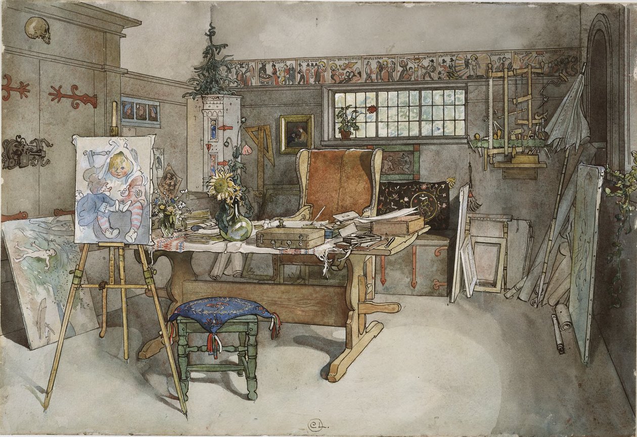 „Studio. Z domu” (26 akwareli) autorstwa Carl Larsson