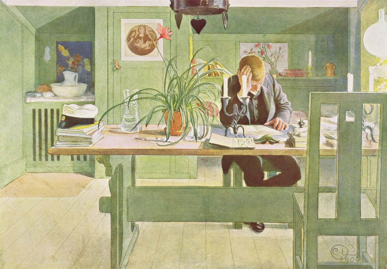 Gabinet, wyd. w „Last Licht Hinten” („Wpuśćmy więcej światła”), 1908 autorstwa Carl Larsson