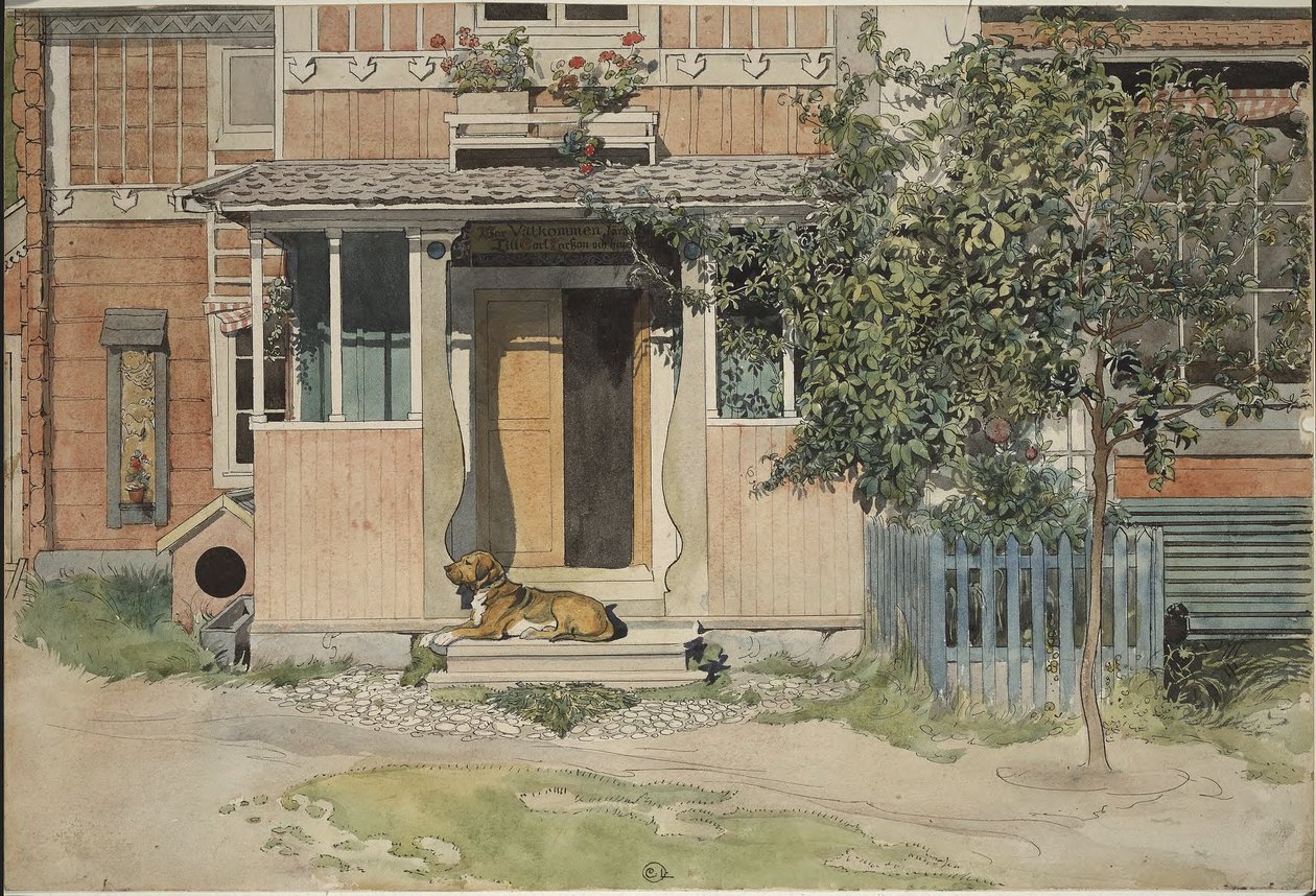 Weranda. Z cyklu Dom (26 akwarel) autorstwa Carl Larsson