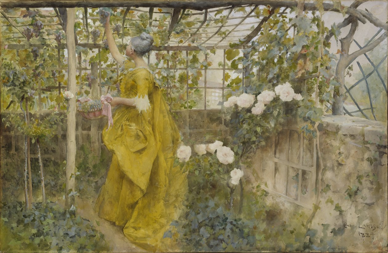 Winorośli, 1884 (wc na papierze) autorstwa Carl Larsson