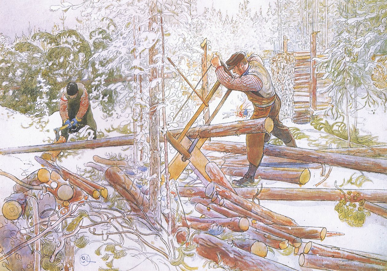 Zostały następnie pocięte na jednolite odcinki autorstwa Carl Larsson