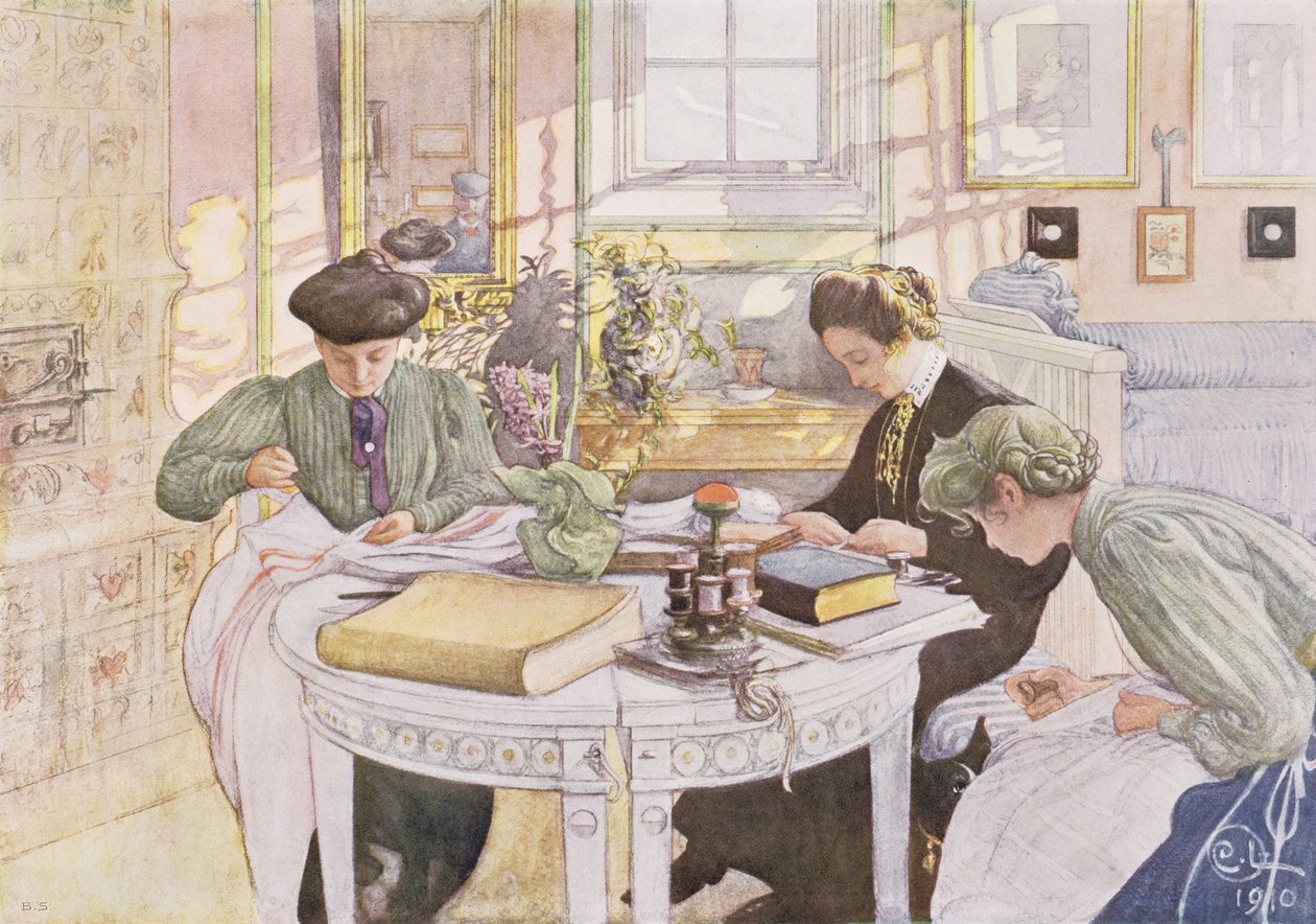 Trousseau, opublikowane w "Lasst Licht Hinin" (Niech więcej światła), 1910 autorstwa Carl Larsson