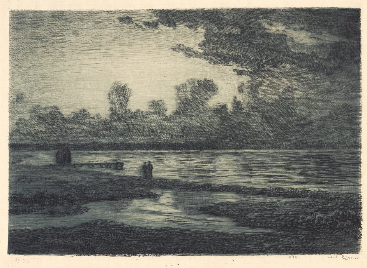 Letnia noc na plaży Hornbæk autorstwa Carl Locher