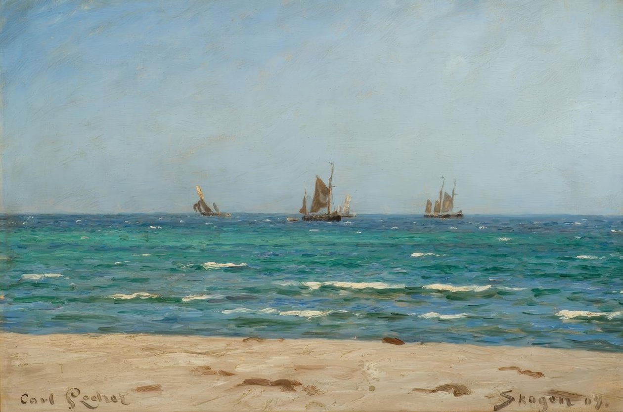C. Locher, żaglówki w Skagen autorstwa Carl Ludvig Locher