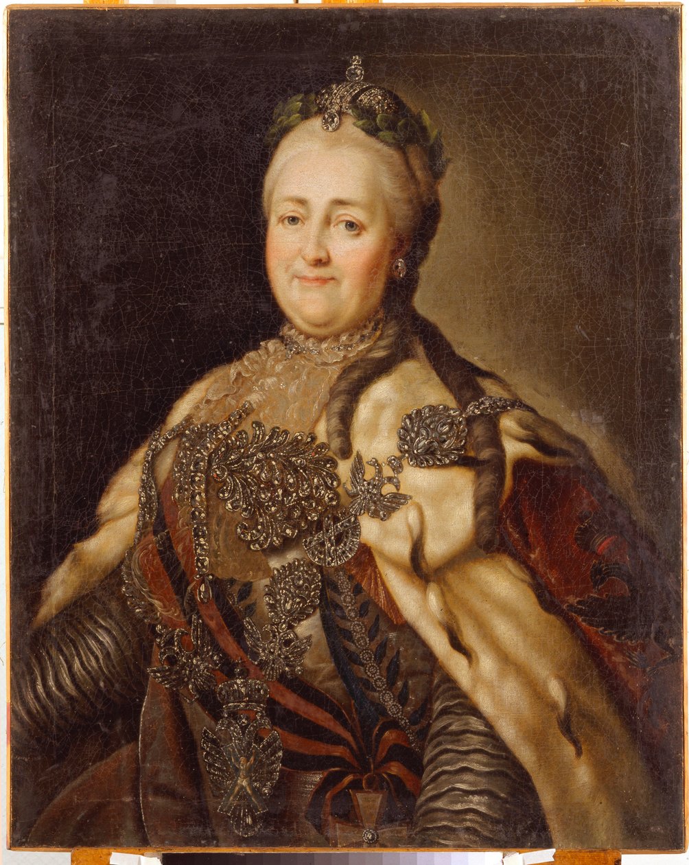 Portret cesarzowej Katarzyny II (1729-1796). Obraz Carla Ludwiga Johanna Christinecka (1732-1792), olej na płótnie autorstwa Carl Ludwig Christinek