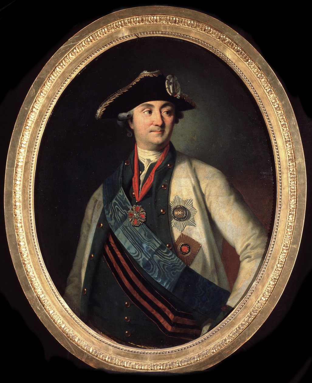 „„Portret du hrabia Alexei Grigorievitch Orlov (1737-1808), commandant des Forces navales russes”” (Portret naczelnego wodza floty hrabiego Aleksieja Grigoriewicza Orłowa z Chesmy (1737-1808)) Peinture de Carl Ludwig Johann Krystyna (1732/3-17 autorstwa Carl Ludwig Christinek