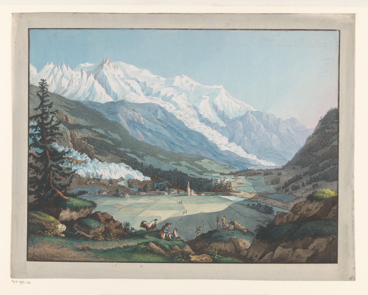 Widok na Chamonix u podnóża Mont-Blanc Vue de la Valée de Chamouny pris pres d