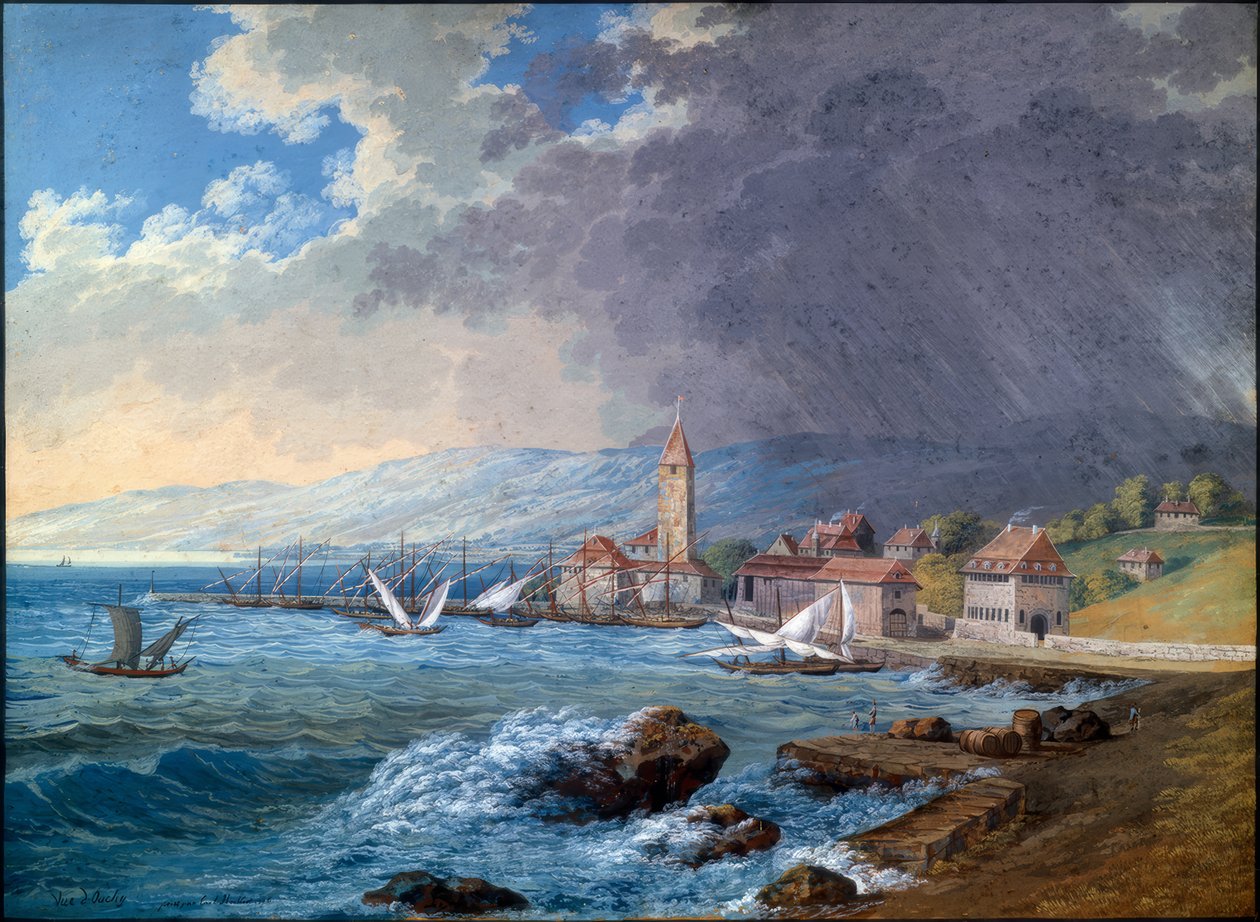 Widok na Ouchy autorstwa Carl Ludwig Hackert