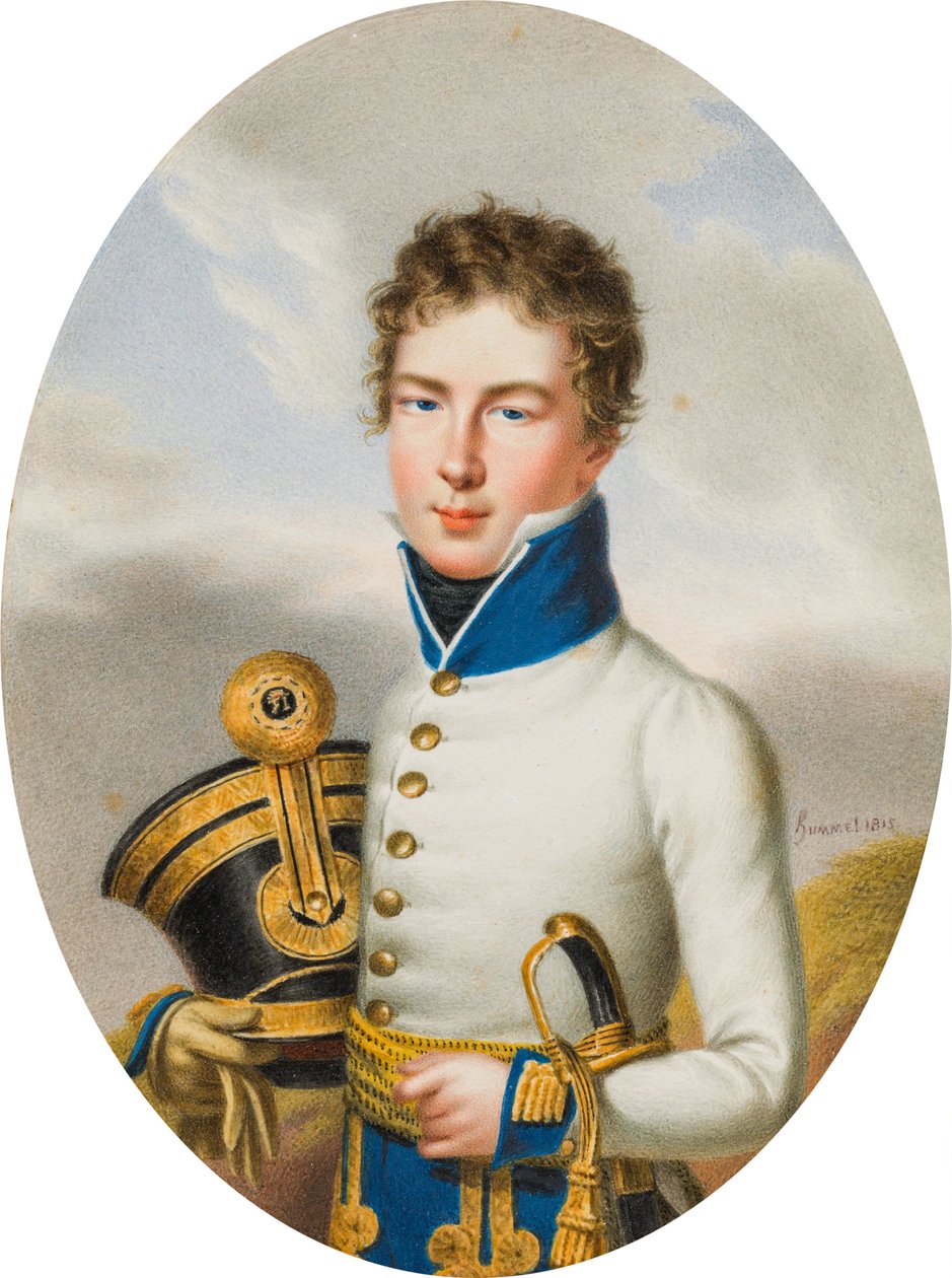 Porucznik k.k. Węgierski Pułk Piechoty Porucznik Feldmarszałek Nikolaus Książę Esterhazy autorstwa Carl Ludwig Hummel de Bourdon