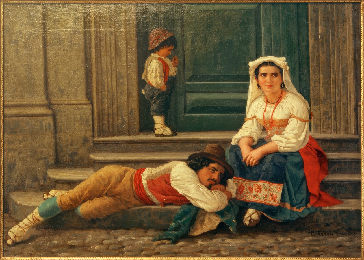 C.L.Jessen, rodzina owczarków włoskich autorstwa Carl Ludwig Jessen