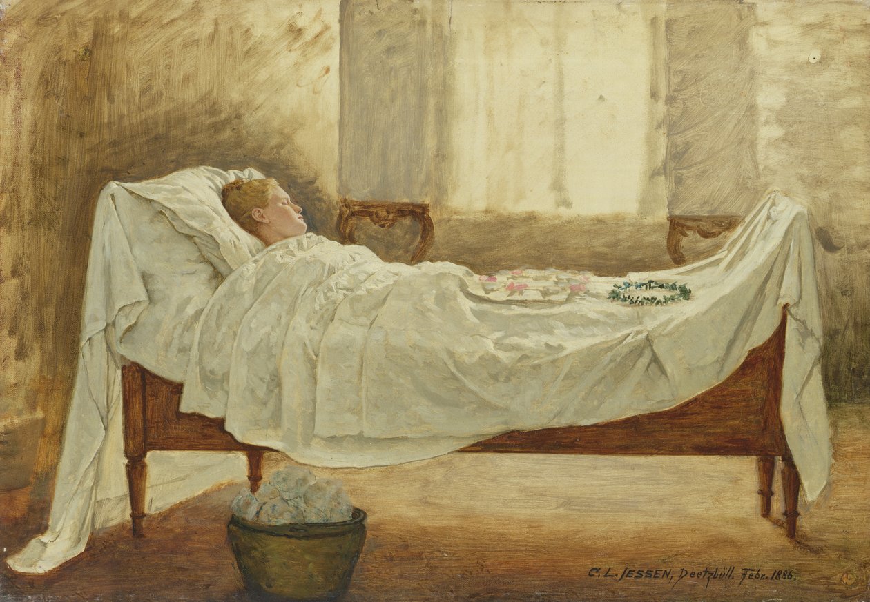 Łoże śmierci autorstwa Carl Ludwig Jessen