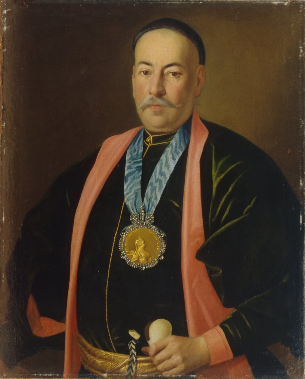 Portret Stepana Daniłowicza Jefremowa, Atamana Zastępu Kozaków Dońskich, 1765 autorstwa Carl Ludwig Johann Christineck