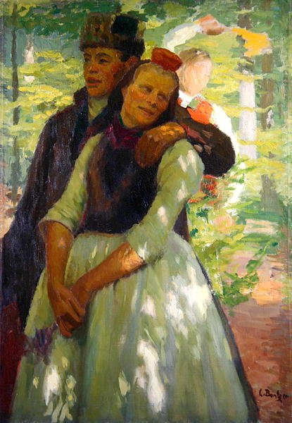Para z Schwalm (olej na płótnie) autorstwa Carl Ludwig Noah Bantzer