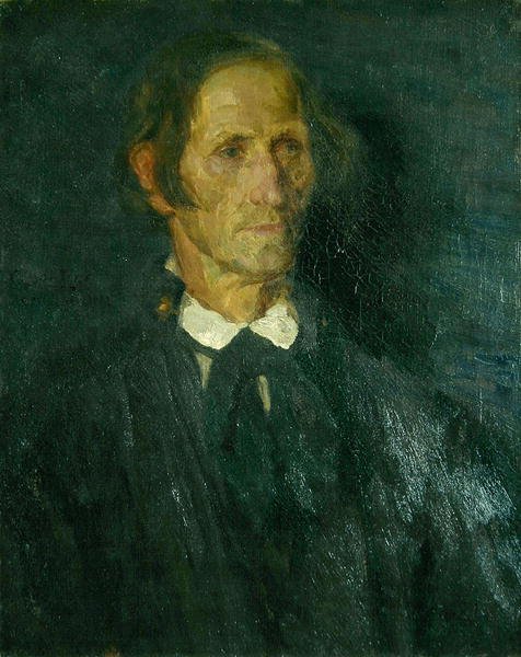 Portret pasterza i tkacza lnu Rupp ze Schwalm (olej na płótnie) autorstwa Carl Ludwig Noah Bantzer
