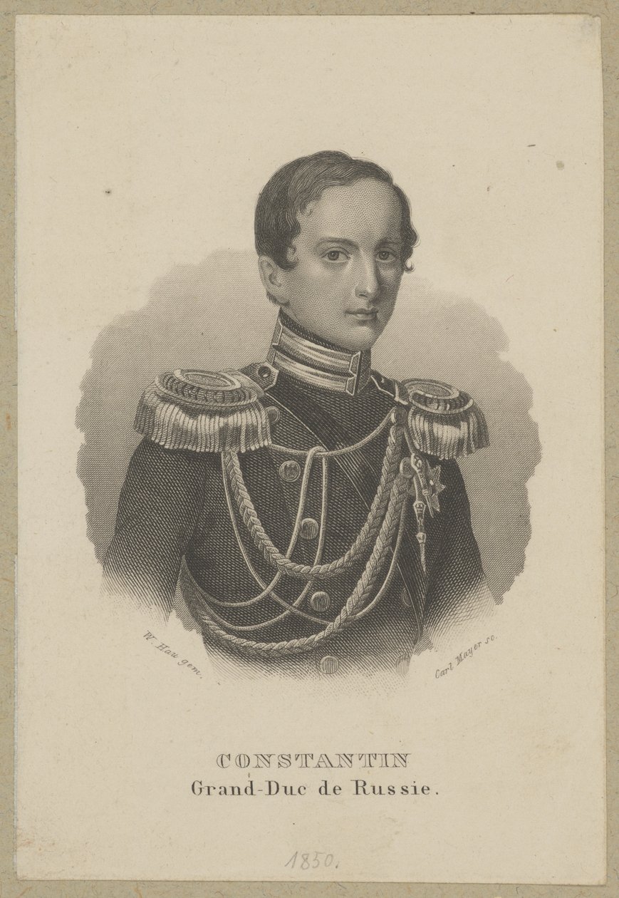 Konstanty Mikołajewicz Romanow (1827 Petersburg - 1892 Pawłowsk) - wielki książę Rosji, generał i namiestnik Królestwa Polskiego, prezes Rady Stanu Królestwa Kongresowego, admirał floty autorstwa Carl Mayer