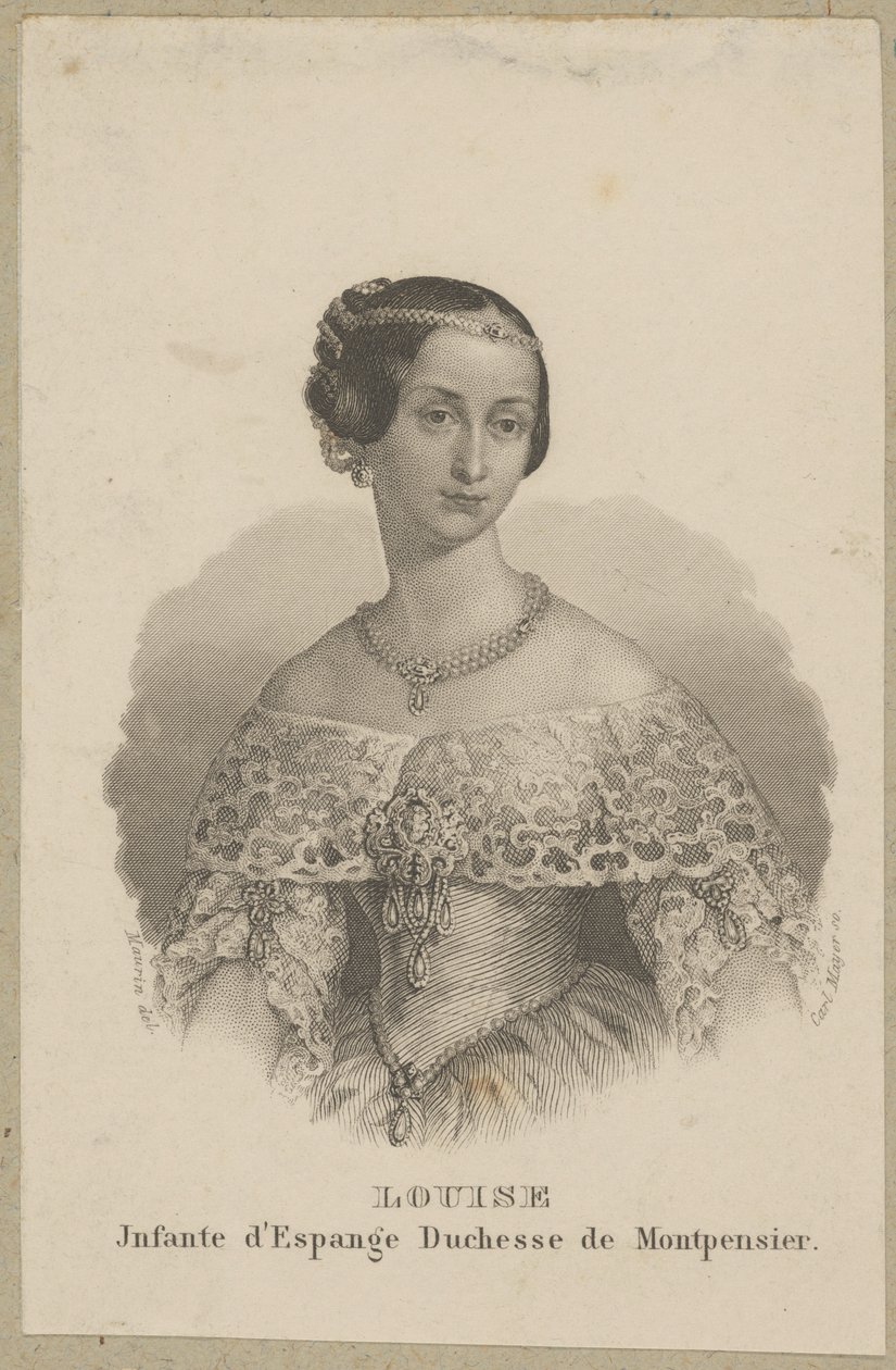 Maria Ludwika Ferdynanda Hiszpańska (właśc. María Luísa Fernanda de Borbón, 1832 Madryt - 1897 Sewilla) - infantka Hiszpanii i księżna Montpensier autorstwa Carl Mayer