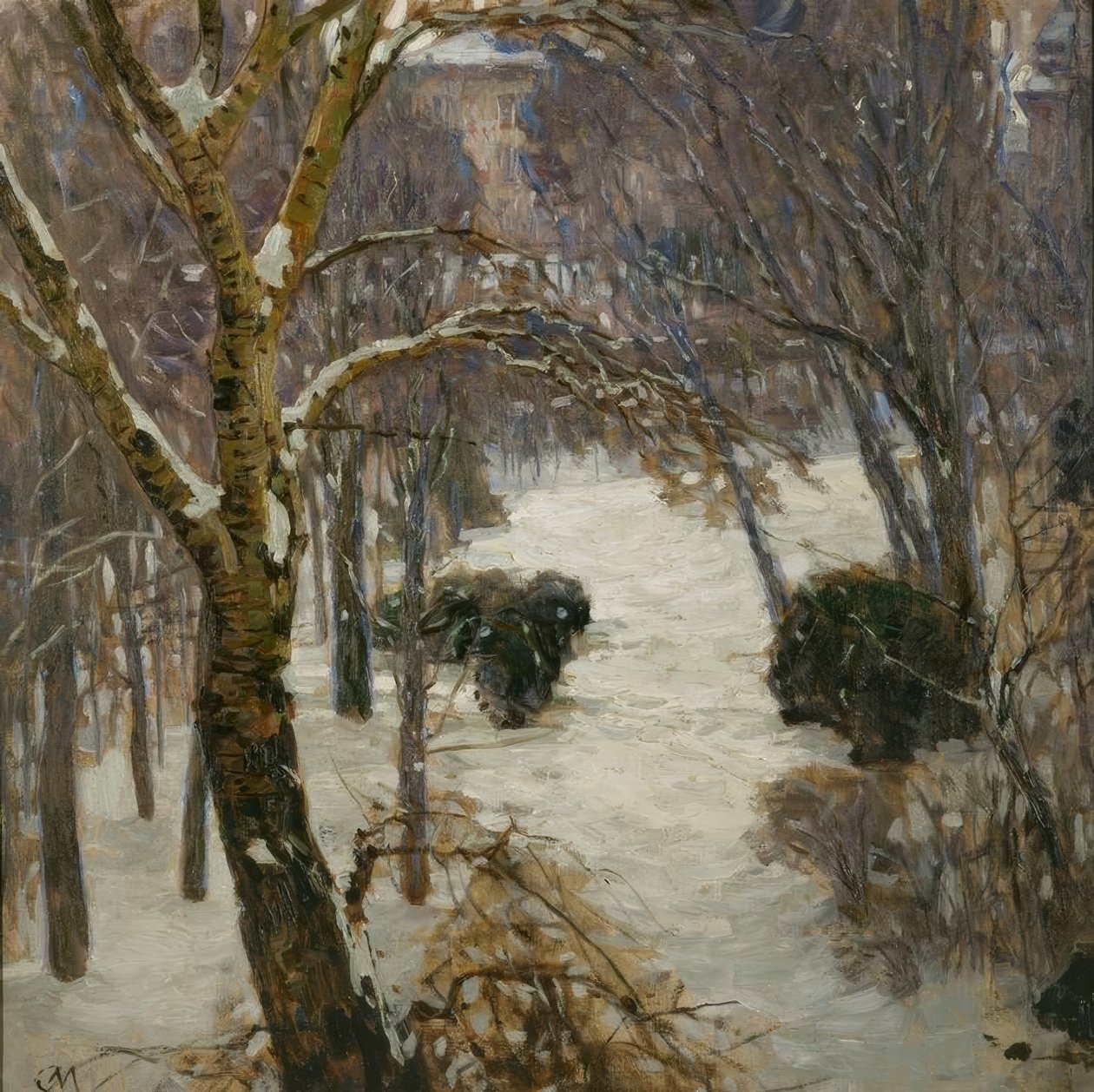 Park Heiligenstadt zimą autorstwa Carl Moll
