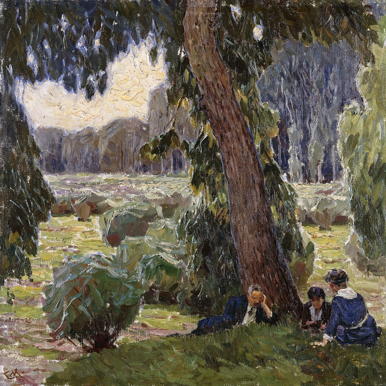 Relaks w Au; Rast in der Au autorstwa Carl Moll