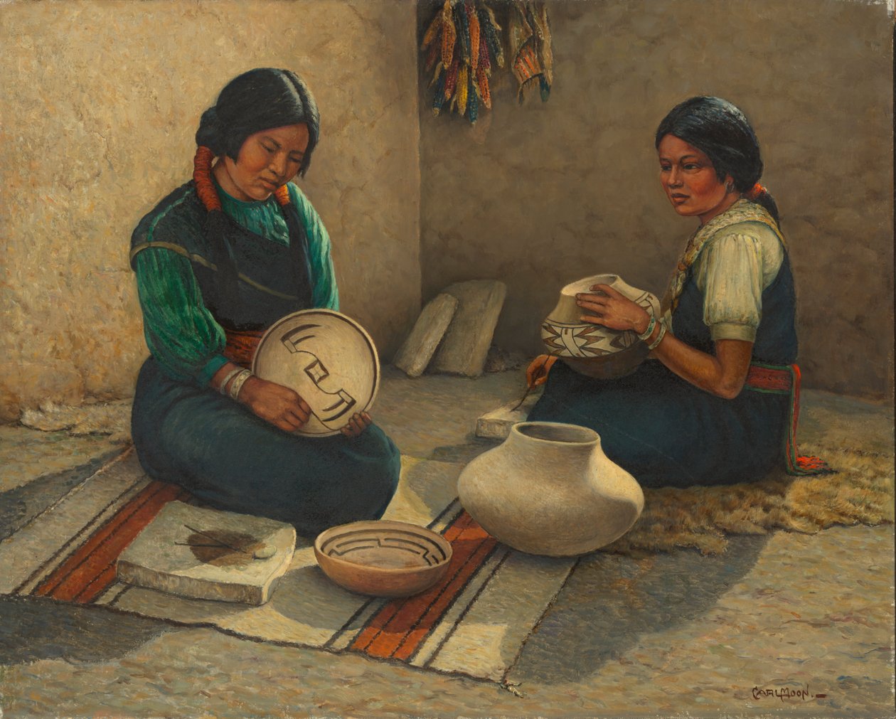Malarze ceramiki Hopi autorstwa Carl Moon