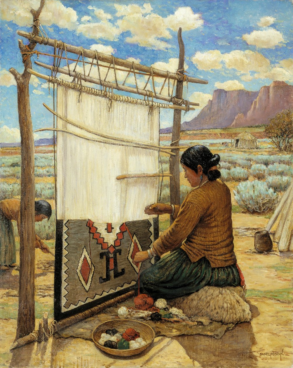 Navajo Weaver autorstwa Carl Moon